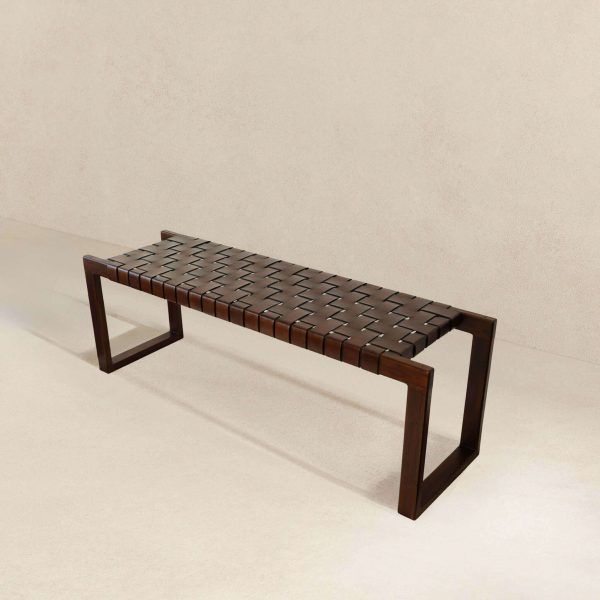 Christina Tan Leather Bench