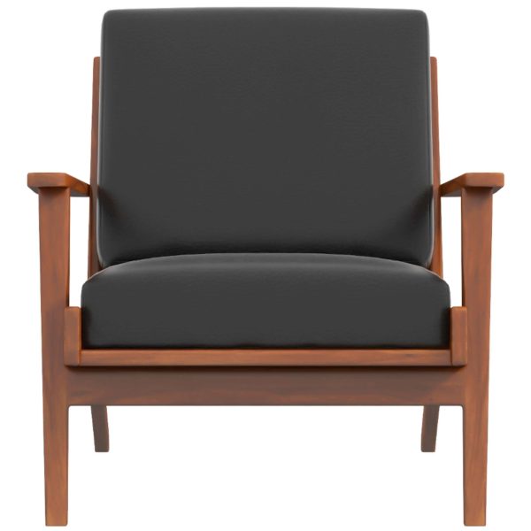 Connor Solid Wood Genuine Leather Lounge Chair