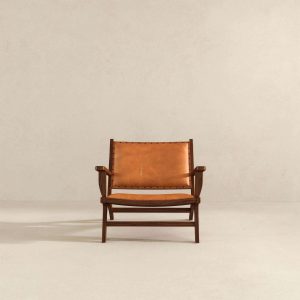 Daniel Mid-Century Modern Leather Arm Chair