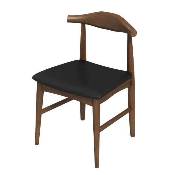 Destiny Mid-Century Modern Black PU Dining Chairs (Set of 2)