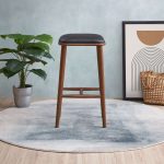 Jason Mid-Century Modern PU Leather Bar Stool