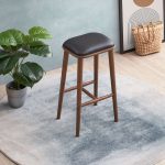 Jason Mid-Century Modern PU Leather Bar Stool