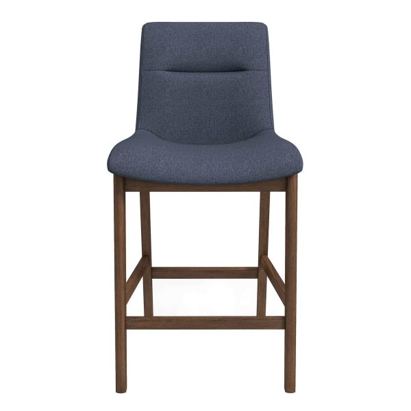 Jayden Mid-Century Modern 24" Dark Grey Fabric Stool (Set of 2)