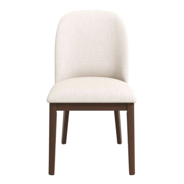 Kaitlyn Mid-Century Modern Beige Linen Dining Chair (Set of 2)