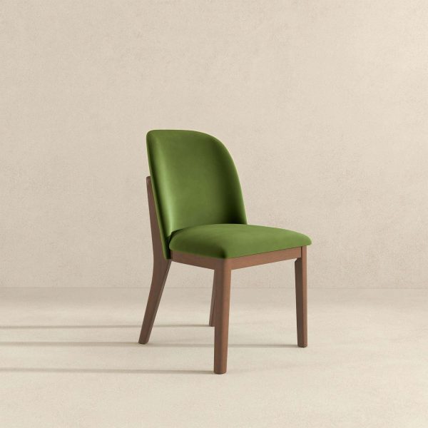 Kaitlyn Mid-Century Modern Green Velvet Dining Chair (Set of 2)