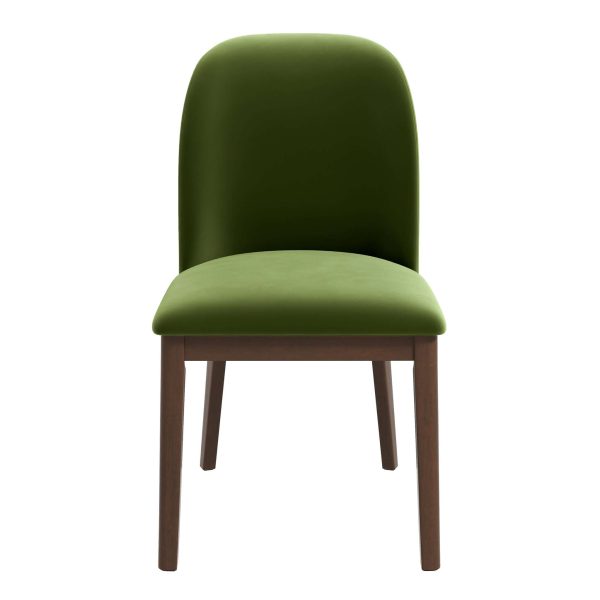 Kaitlyn Mid-Century Modern Green Velvet Dining Chair (Set of 2)