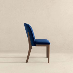 Kaitlyn Mid-Century Modern Navy Blue Velvet Dining Chair (Set of 2)