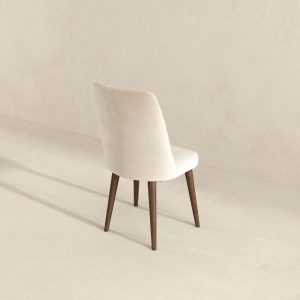 Katie Mid-Century Modern Beige Velvet Dining Chair (Set of 2)