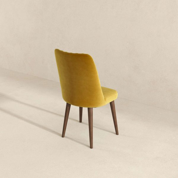 Katie Mid-Century Modern Gold Velvet Dining Chair (Set of 2)