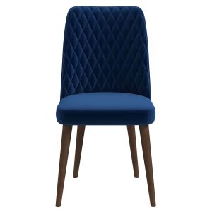 Katie Mid-Century Modern Navy Blue Velvet Dining Chair (Set of 2)