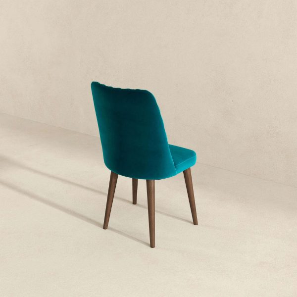 Katie Mid-Century Modern Teal Velvet Dining Chair (Set of 2)