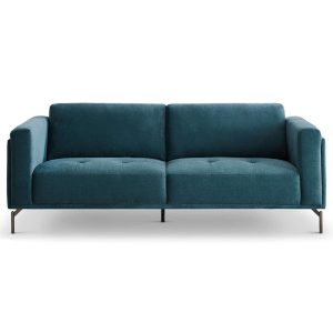 Lanchester Mid Century Modern Blue Linen Sofa