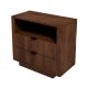 Lola Mid Century Modern Walnut Nightstand 2-Drawer  Bed Side Table