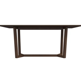 Marina Mid-Century Modern Solid Wood Dining Table in Brown