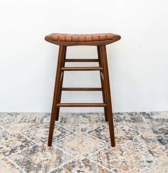 Maya 30" Genuine Leather Stool in Tan