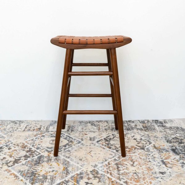 Maya 30" Genuine Leather Stool in Tan