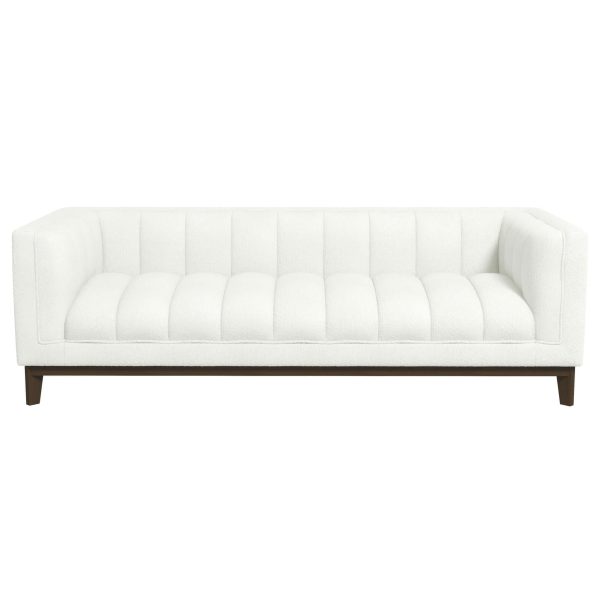 Melissa Mid-century White Boucle Modern Sofa