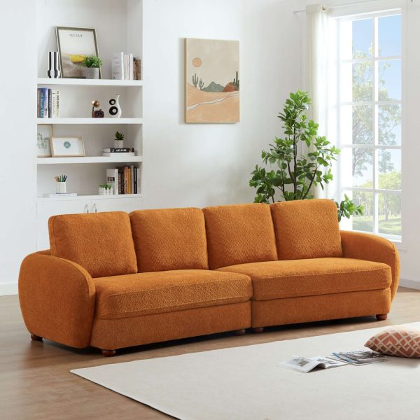 Paton Mid-Century Modern 114.5'' Boucle Fabric Sofa