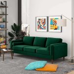 Amber Mid Century Modern Dark Green Luxury Modern Velvet Sofa