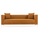 Angelina Sofa 91" (Cognac Velvet)