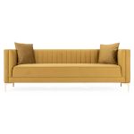 Angelina Sofa 91" (Yellow Mustard Velvet)