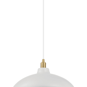 Astral Single Light White Pendant Lamp with Golder Brass Finish for Entrance Kitchen Island 14"D × 8"H