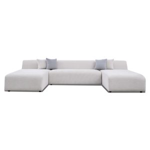 Audrey Cream Chenille U Shape Corner Sofa