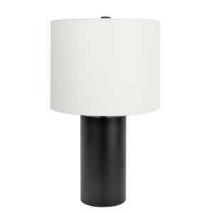 Aura Black Table Lamp with On/Off Switch Black Block Base