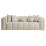 Beatrice Modern Tufted Ivory Boucle Sofa