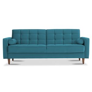 Benara Teal Velvet Sleeper Sofa