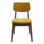 Carlos Dark Yellow Velvet Solid Back Side Chair (Set Of 2)