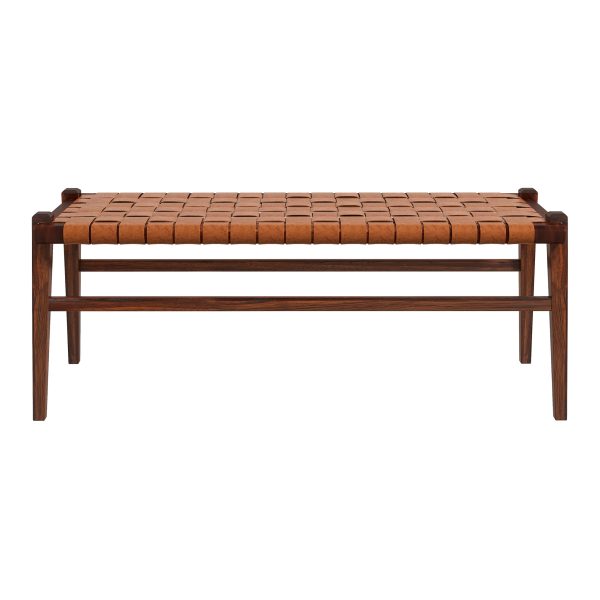 Cody Tan Leather Bench