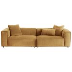 Conner Cognac Corduroy Sofa 110"