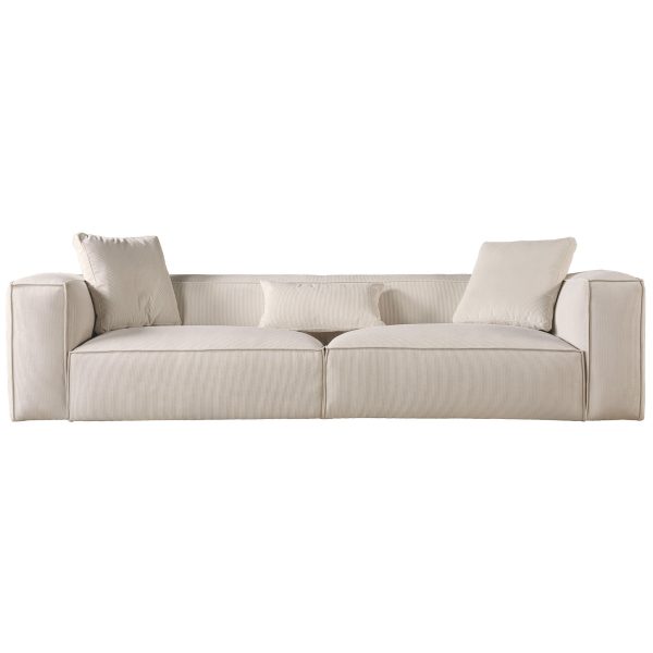 Conner Cream Corduroy Sofa 110"