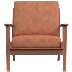 Connor Solid Wood Genuine Leather Lounge Chair