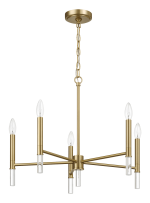 Courtyard Five Light Golden Brass Candle Light Chandelier 24"W × 17.75"H