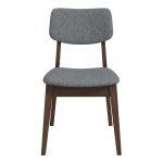 Dark Grey Fabric Solid Back Side Chair (Set Of 2)