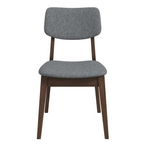 Dark Grey Fabric Solid Back Side Chair (Set Of 2)