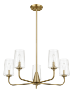 Dazzle Five Lights Chandelier With Clear Seeded Glass -Satin Brass