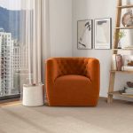 Delaney  Burnt Orange Velvet Swivel Chair