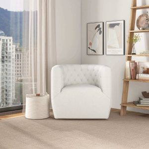 Delaney  Cream Boucle Swivel Chair