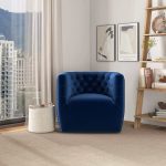 Delaney  Dark Blue Velvet Swivel Chair