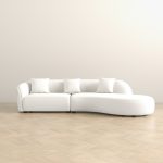 Elijah Japandi Style Curvy Sectional Sofa 133"