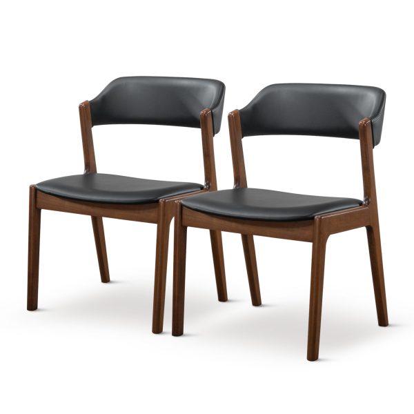 Enzo Black Leather Dining Chair (Set Of 2)