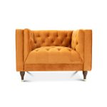 Evelyn Burnt Orange Velvet Lounge Chair