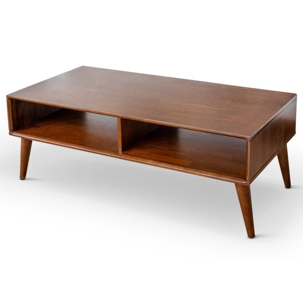 Hazel Solid Wood Walnut Brown Coffee Table