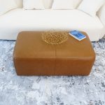 Ingram Tan Leather Ottoman