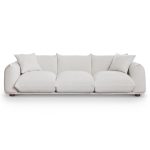 Kely  100'' Cream Boucle Upholstered Sofa