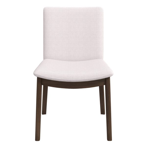 Laura  Beige Linen Solid Wood Dining Chair (Set Of 2)