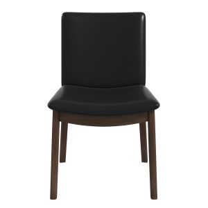 Laura  Black PU Solid Wood Dining Chair (Set Of 2)